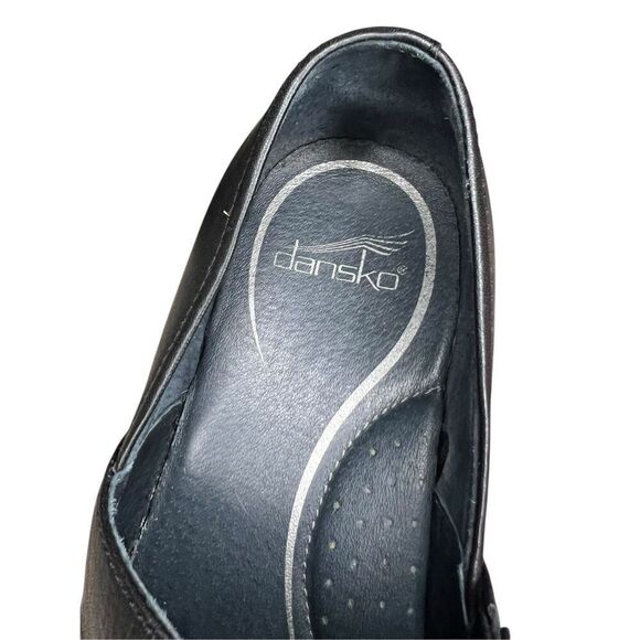 Dansko Women’s 9 Tenley Leather Clogs Black Brown Comfort Shoes - Picture 5 of 7